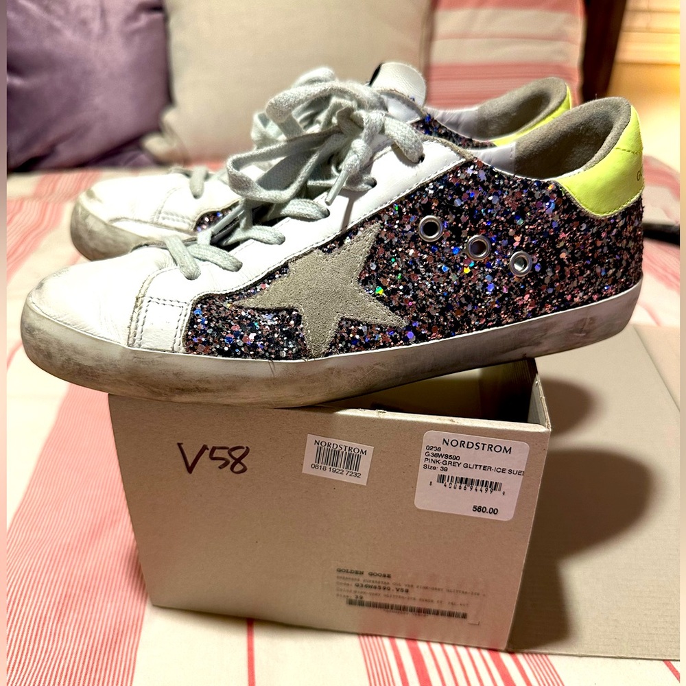 Golden Goose Multicolor Glitter Sneakers